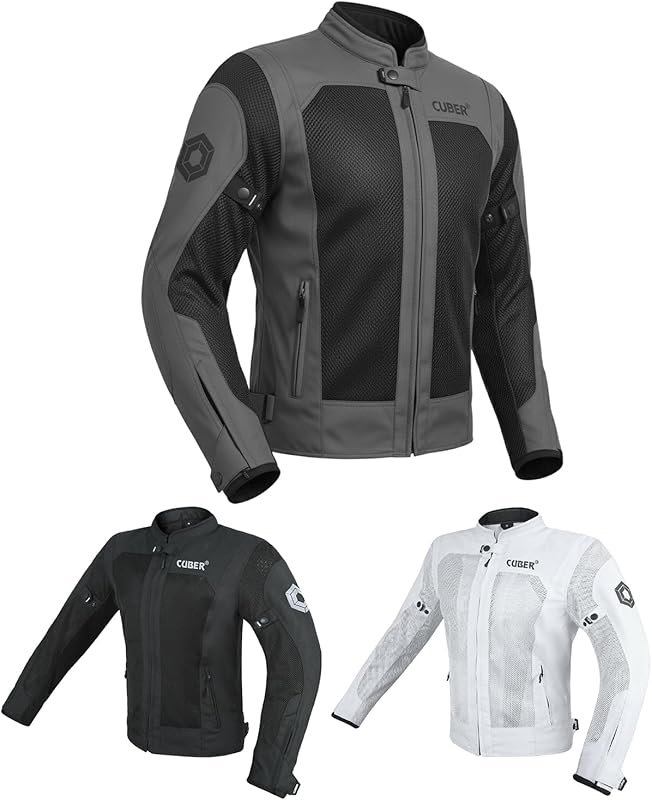 CUBER MOTORCYCLE BREATHABLE MESH JACKET MENS WITH CE ARMOR BIKERS RACI