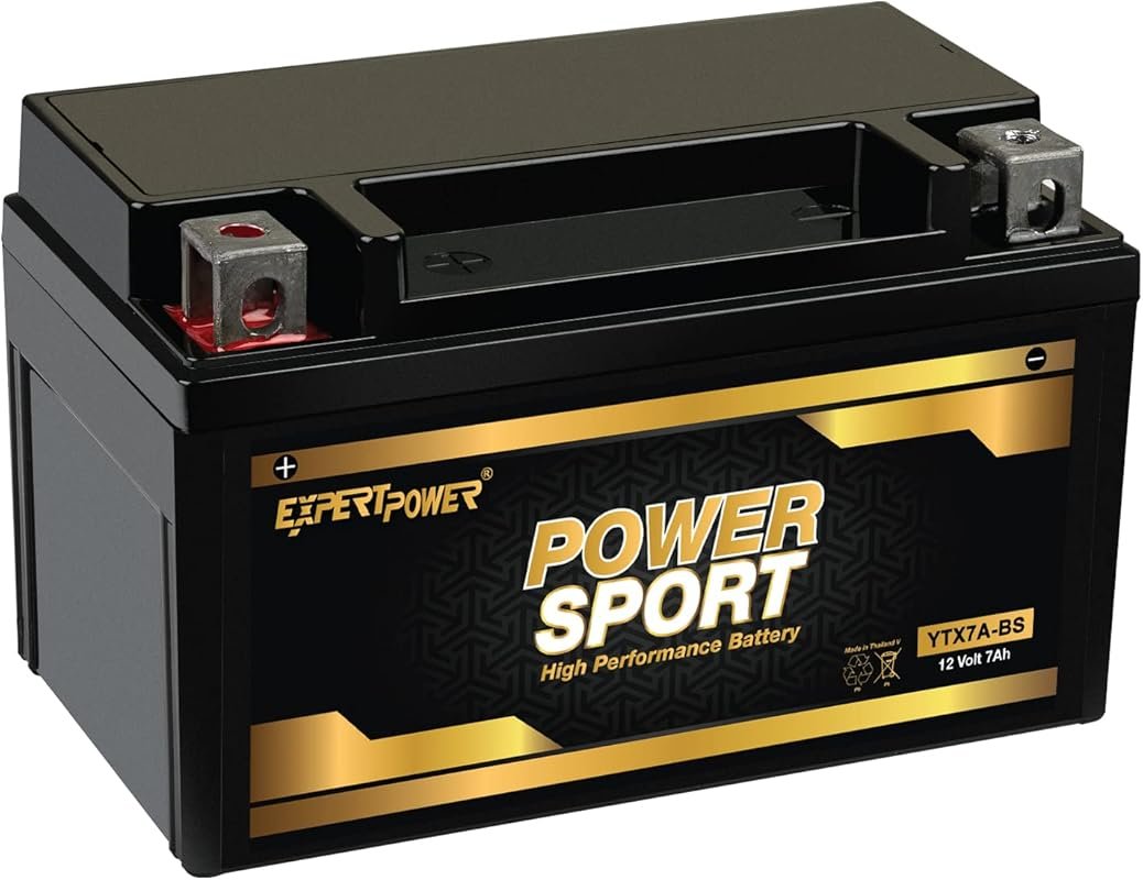 ExpertPower YTX7A-BS 12V 7Ah AGM Motorcycle and ATV Battery with 180 C