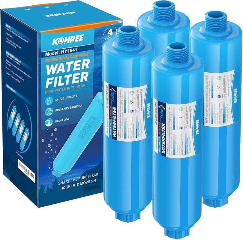 Kohree NSF Certified RV Inline Water Filter Reduces Chlorine and Bad T