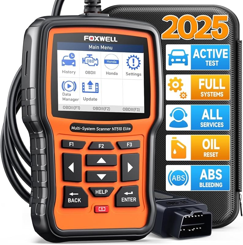 FOXWELL NT510 Elite OBD2 Scanner for Honda and Acura with Full System 