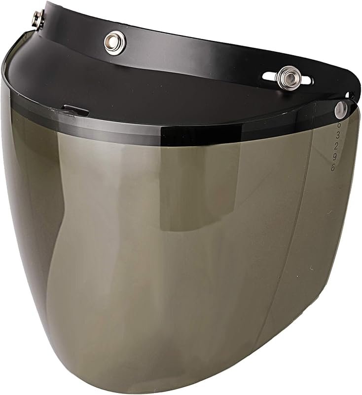 3-Snap Flip Up Down Visor for Open Face Helmets – Light Smoke Wind Shi