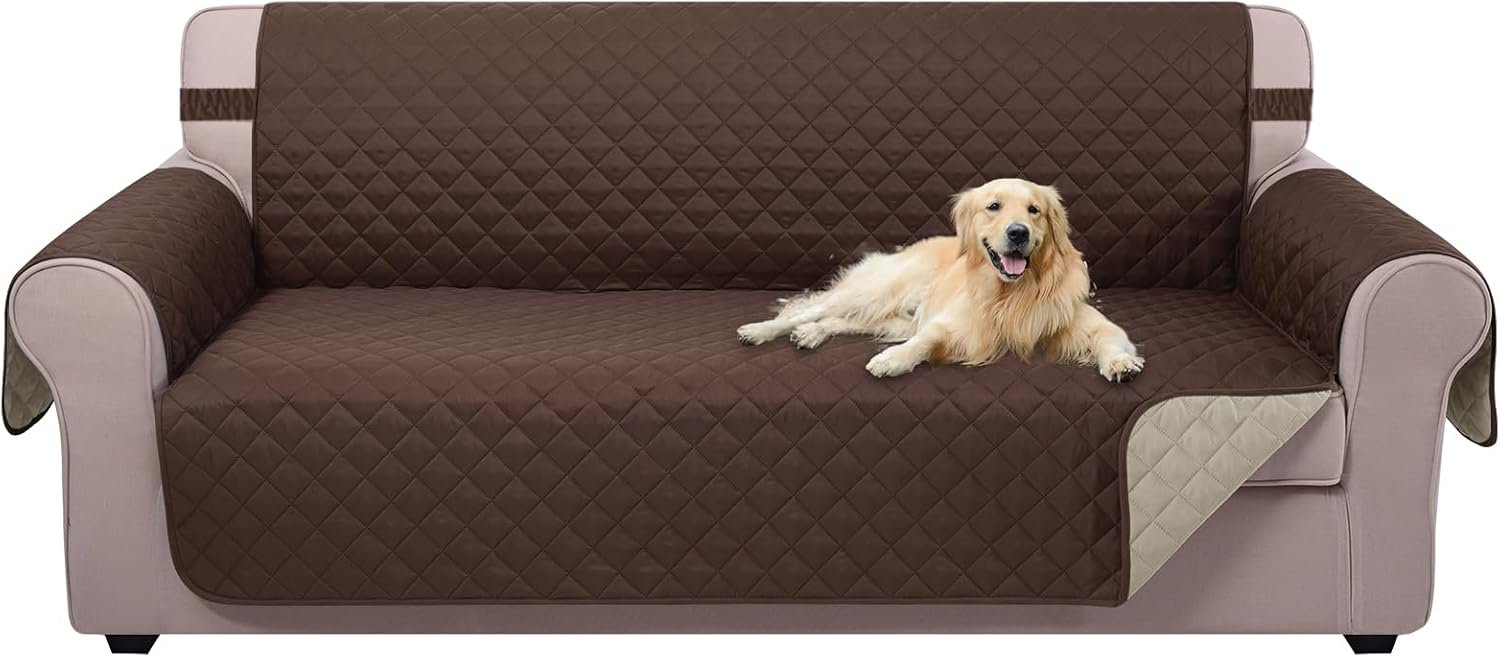 Reversible Washable Dog Couch Cover with Elastic Straps and Water-Repe