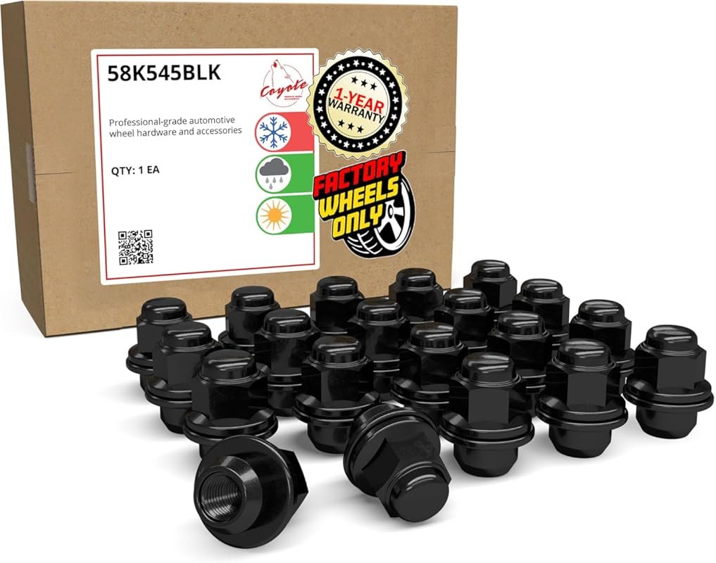 20-Piece Black Lug Nuts for Nissan Pathfinder with M12x1.25 Thread and