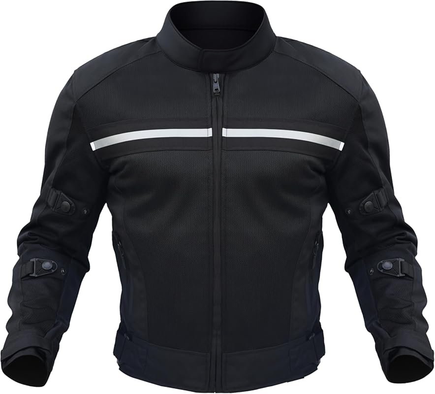 WICKED STOCK Motorcycle Jacket - CE Level1 Reflective Summer Biker Jac