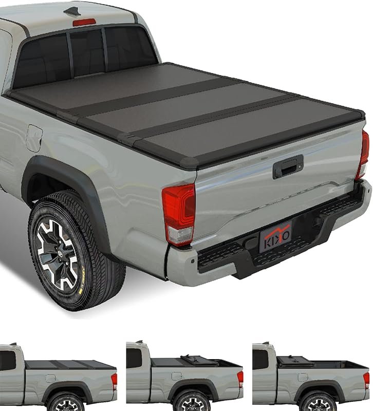 Kikito Hard Tri-Fold Tonneau Cover for 2016-2025 Toyota Tacoma with Wa
