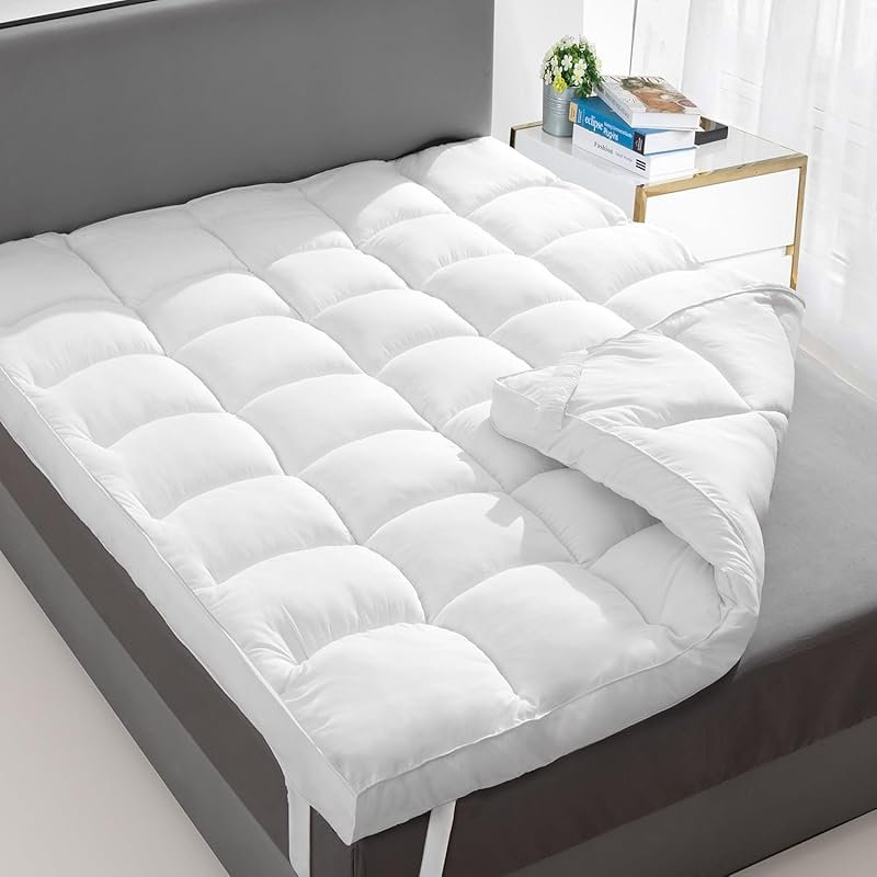 RV Short Queen Mattress Topper with Soft Extra Thick Pillow Top for Ca