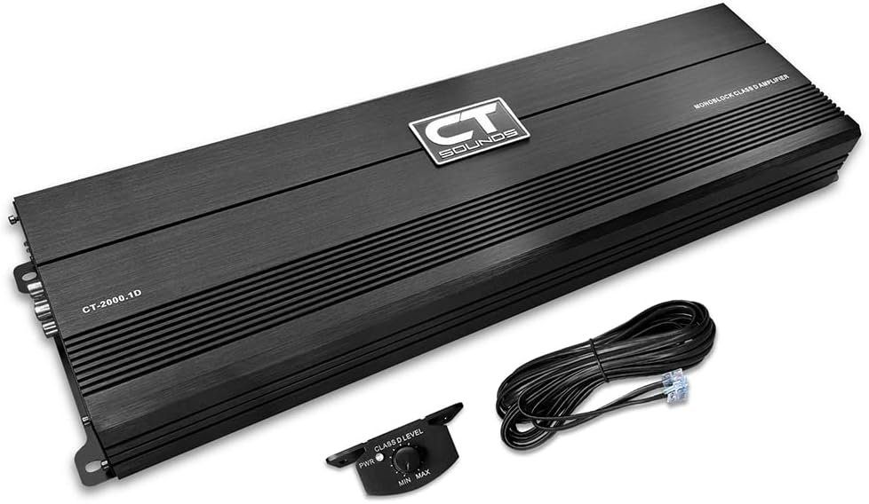 CT Sounds CT-2000.1D Compact Class D Monoblock Car Amplifier with 2000
