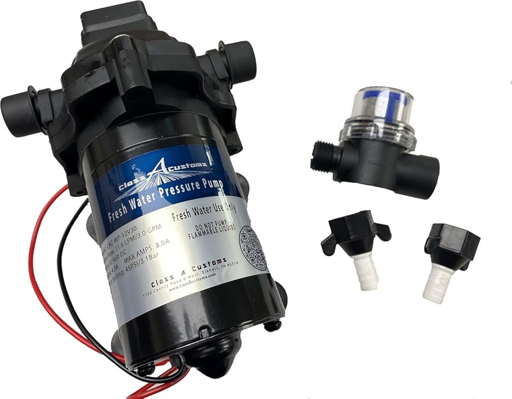 30 Gallon RV Water Tank with 12V Pump for Fresh Water Storage and Use