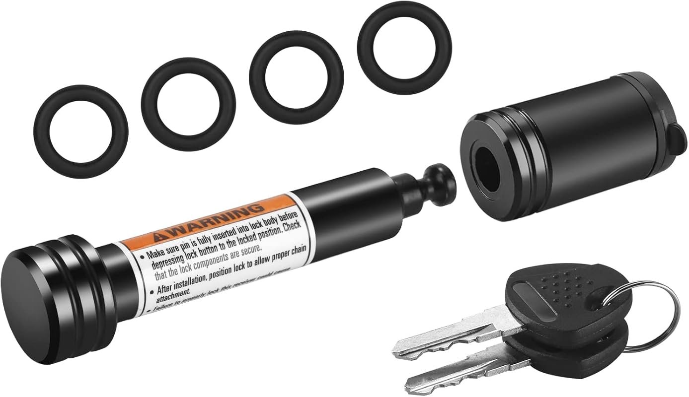  Metoware 5/8 Inch Anti-Theft Trailer Hitch Lock for Class III and IV 