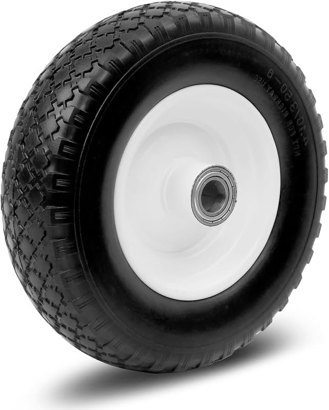 MaxxHaul 12 Inch Flat Free Solid Tire for Trailer Dolly Utility Wheel