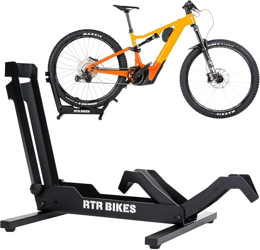 Heavy-Duty Steel Bike Floor Stand for E-Bikes and Mountain Bikes with 