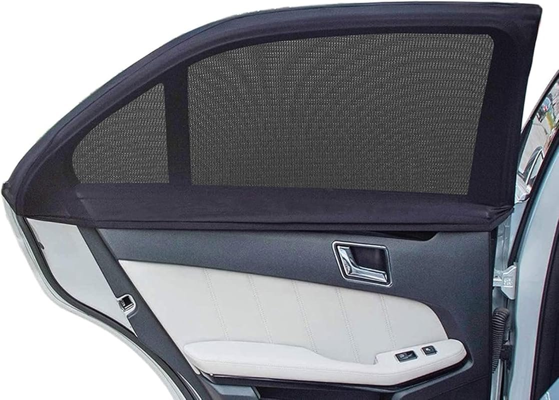 Breathable Mesh Car Window Shades, 2-Pack UV Protection Screens for Ba