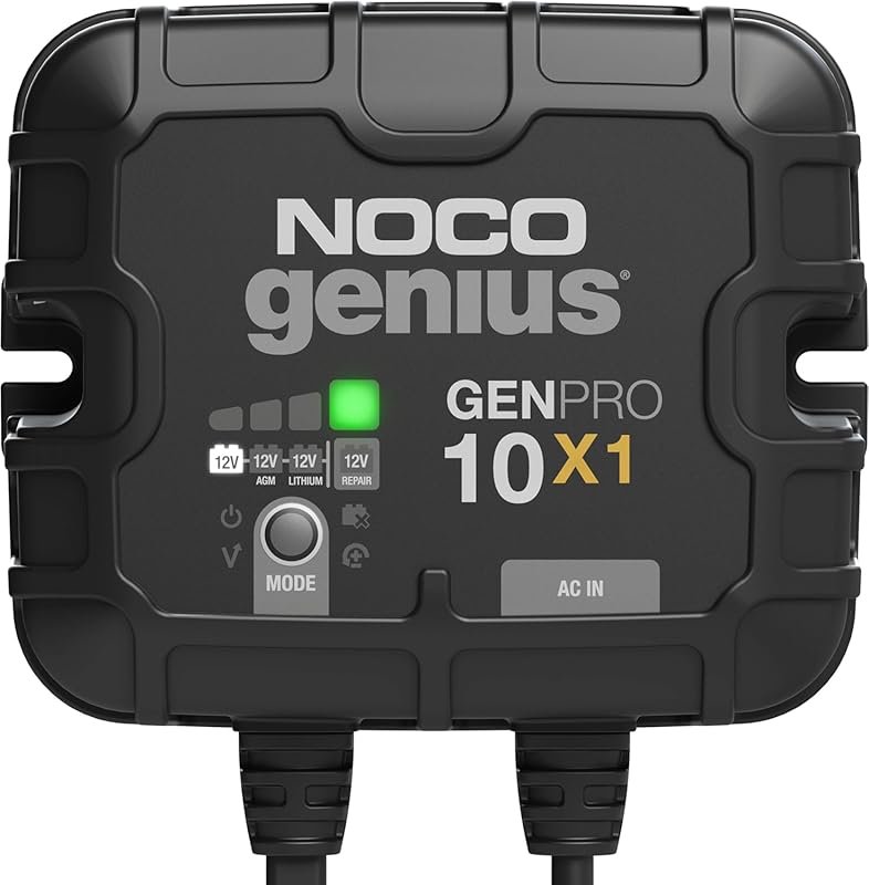 NOCO Genius 10A Onboard Battery Charger, Waterproof, 12V, for Lead-Aci