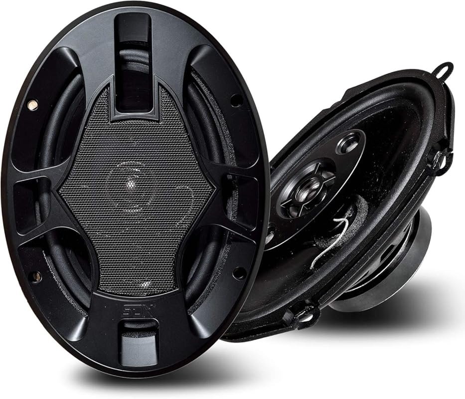 Sondpex 5x7 or 6x8 Car Speakers: 4-Way Coaxial with Dome Tweeter, Pair