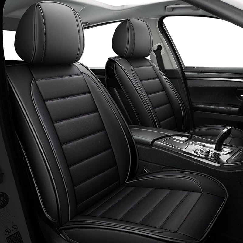 CAPITAUTO Universal Car Seat Covers Full Set - Waterproof Faux Leather