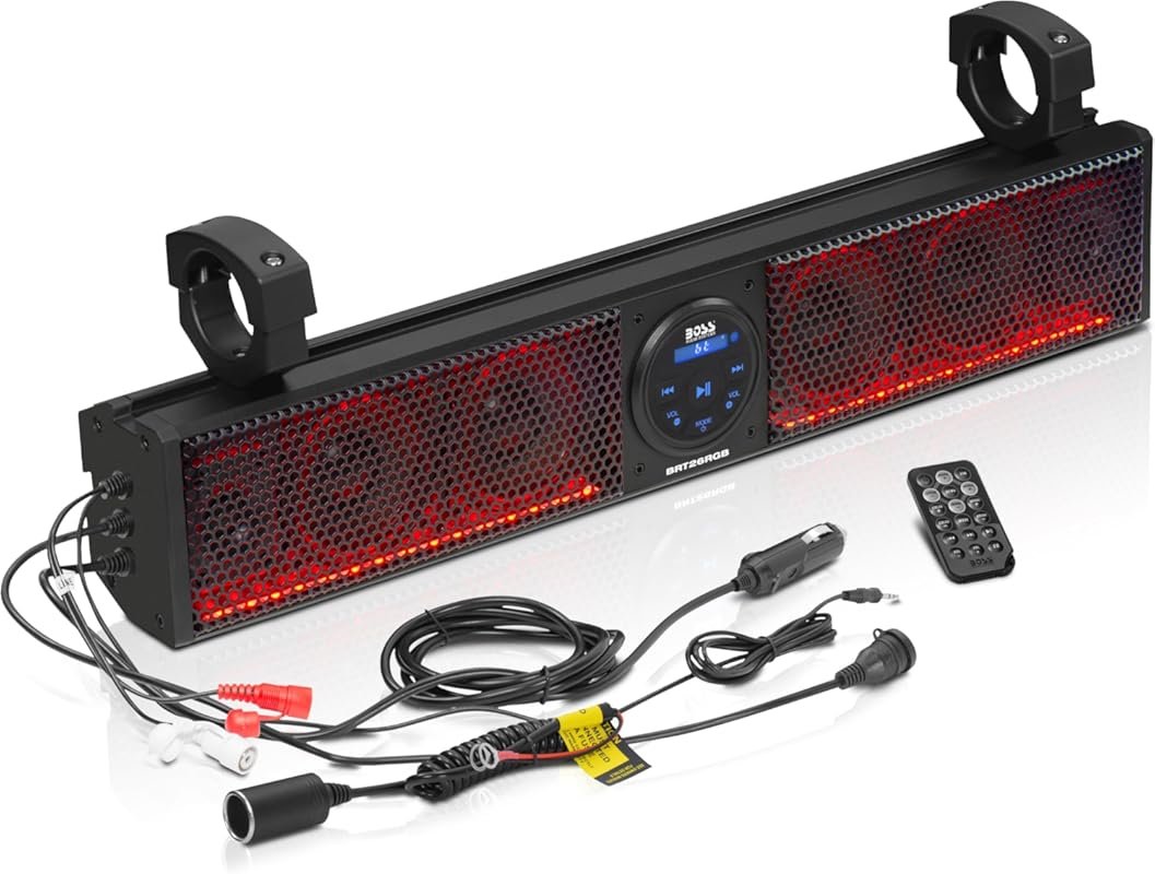 BOSS Audio Systems BRT26RGB IPX5 Weatherproof Bluetooth ATV Sound Bar