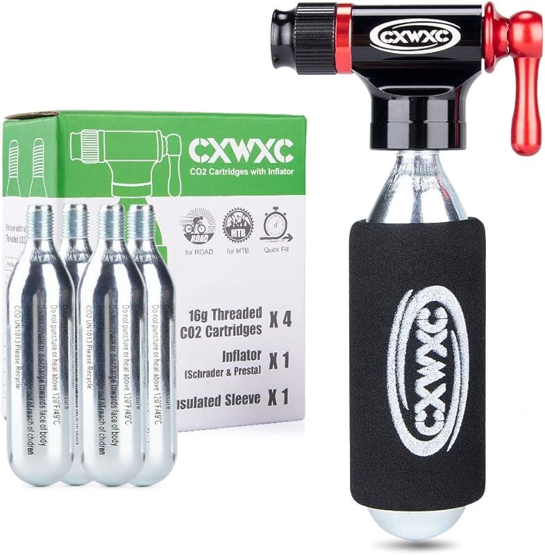 CO2 Inflator Kit for Road and Mountain Bikes with 16g and 25g Cartridg