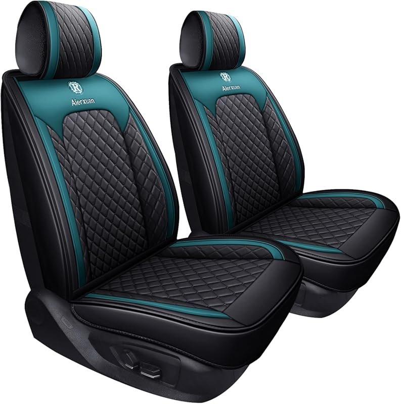 Black-Green Leather Waterproof Front Seat Covers for Ford Escape and C