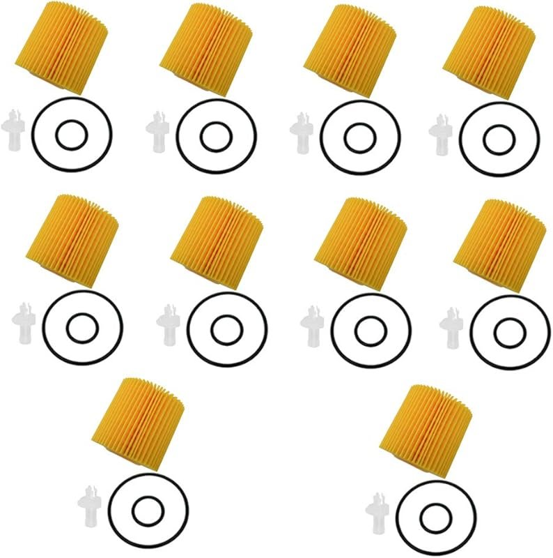 10-Pack Engine Oil Filters Compatible with Toyota Highlander, Camry, R
