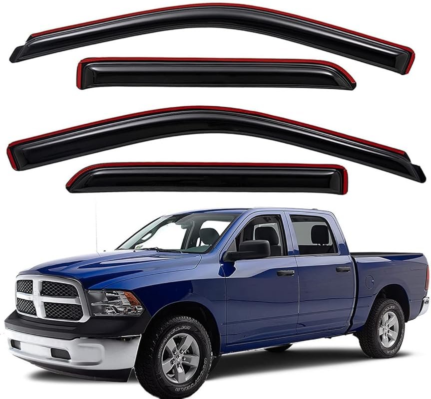 In-Channel Rain Guards for Ram 1500, 2500, and 3500 Crew and Mega Cabs
