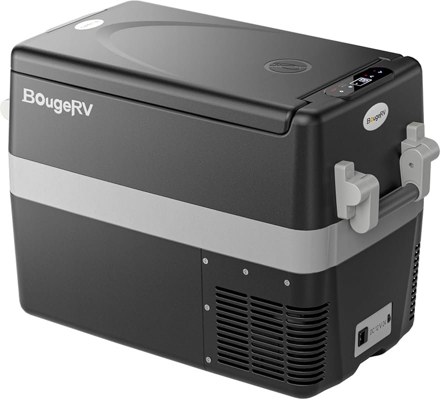 BougeRV 42-Quart Portable 12V Refrigerator Freezer with Dual Power for