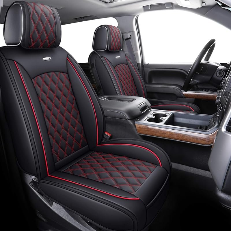 Aierxuan Waterproof Leather Full Set Seat Covers for Chevy Silverado a