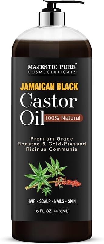 MAJESTIC PURE Pure Jamaican Black Castor Oil for Hair Care, Strengthen