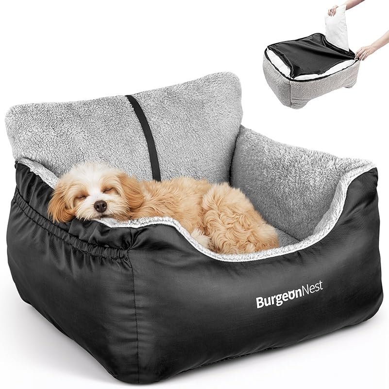 BurgeonNest Dog Car Seat for Small Dogs Under 25 lbs, Washable & Detac