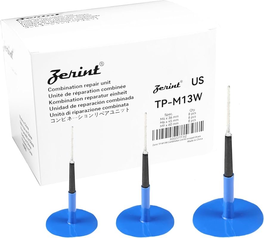 TP-M13W Tire Repair Patch Plug Kit with Assorted Sizes and Wrapped Ste