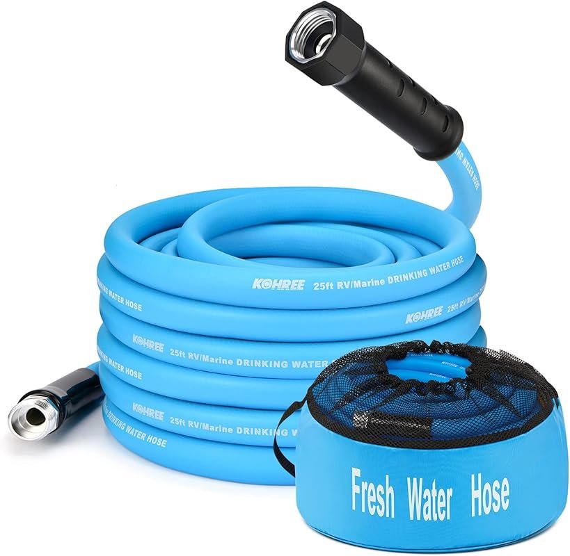 Kohree 25-Foot Premium RV Drinking Water Hose is Flexible, Leak-Free, 