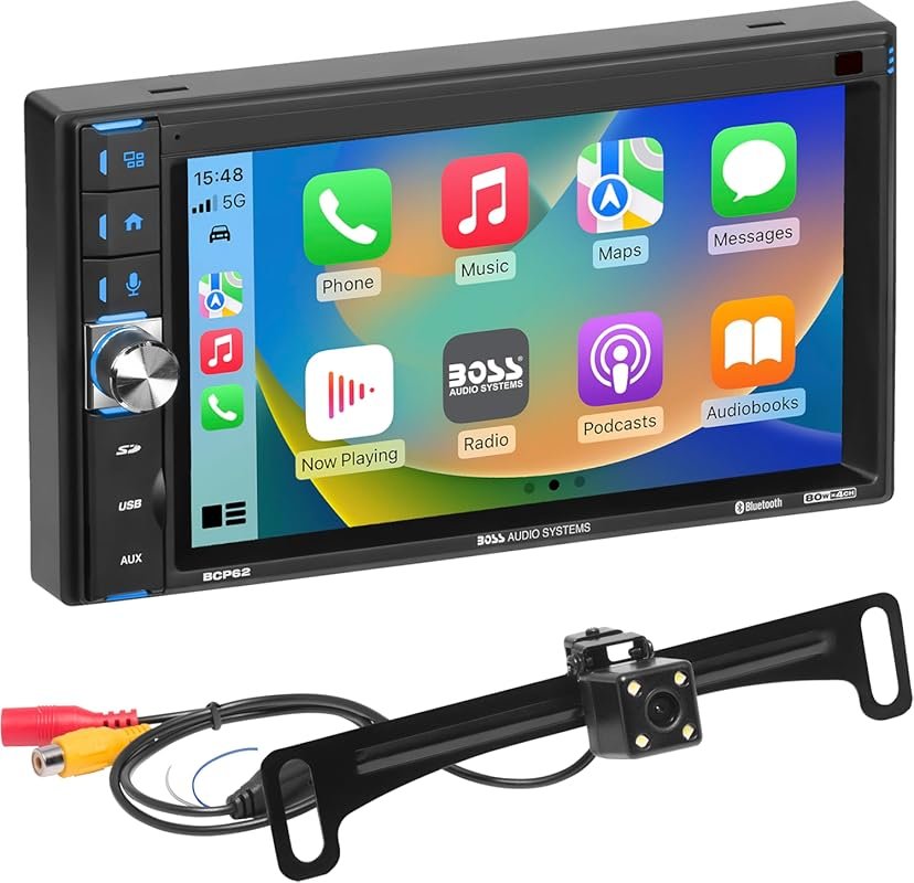Best Car Audio: BOSS Double Din Stereo with Apple CarPlay, Touchscreen