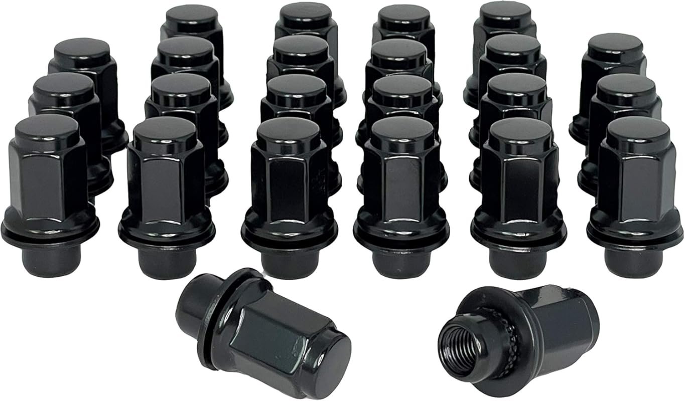 Set of 24 Eisen Black Lug Nuts for Stock Toyota Tacoma and 4Runner Whe
