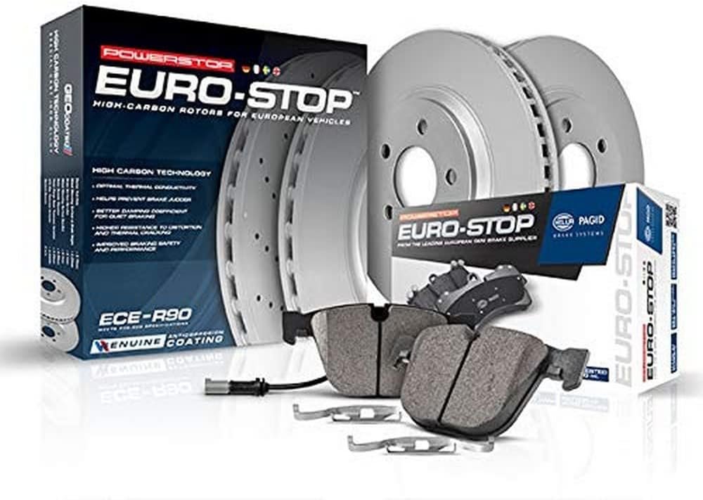 PowerStop Euro-Stop rear brake kit with coated rotors and ceramic pads