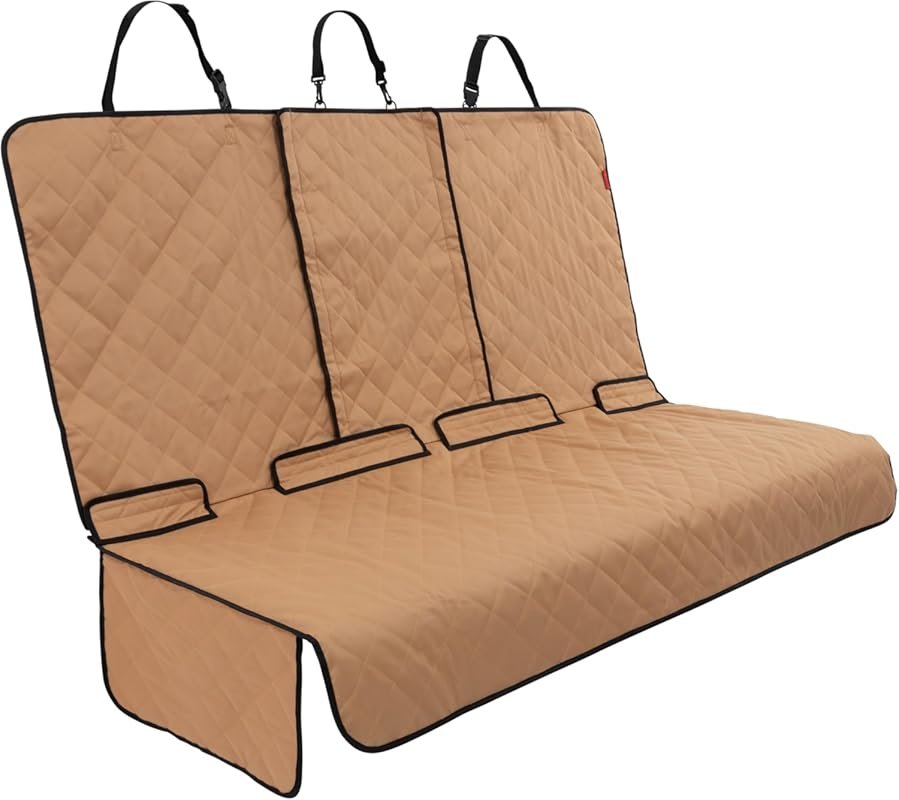 Lusso Gear Tan Dog Car Seat Cover - Waterproof Non-Slip Oxford Fabric 
