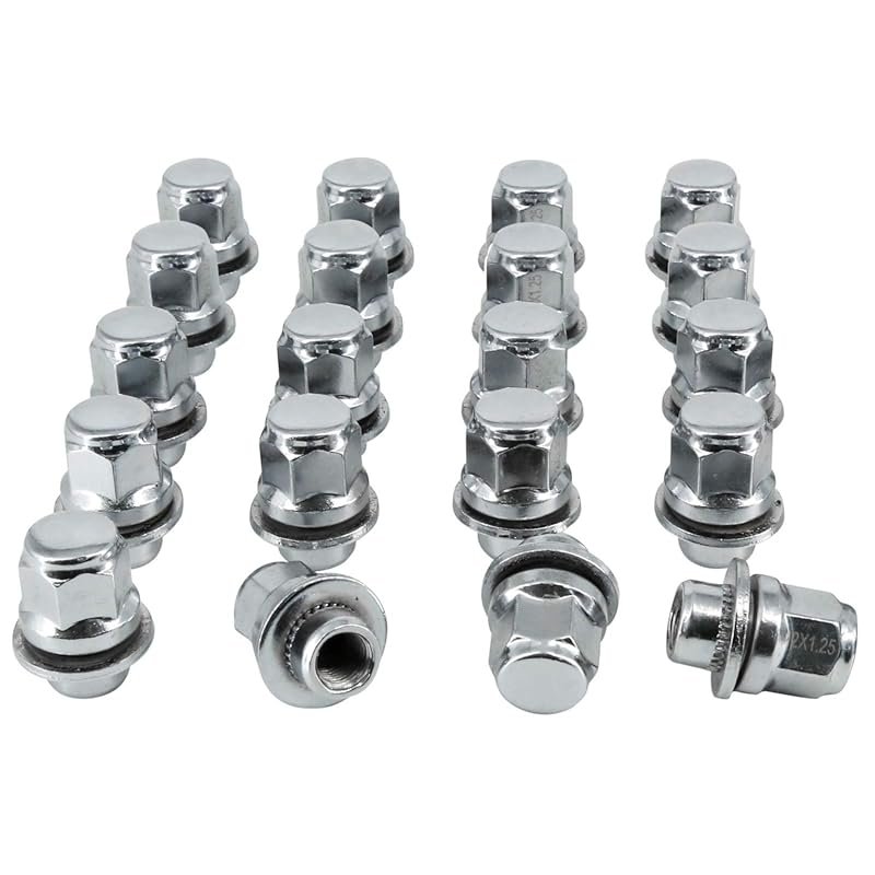 M12x1.25 Lug Nuts, Wheel Accessories Parts Set of 20pcs Chrome 12x1.25