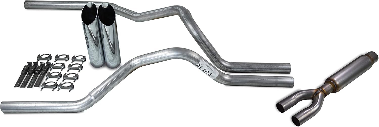 Shop Line Dual Exhaust System with 2.5-Inch Aluminized Pipe, Glasspack