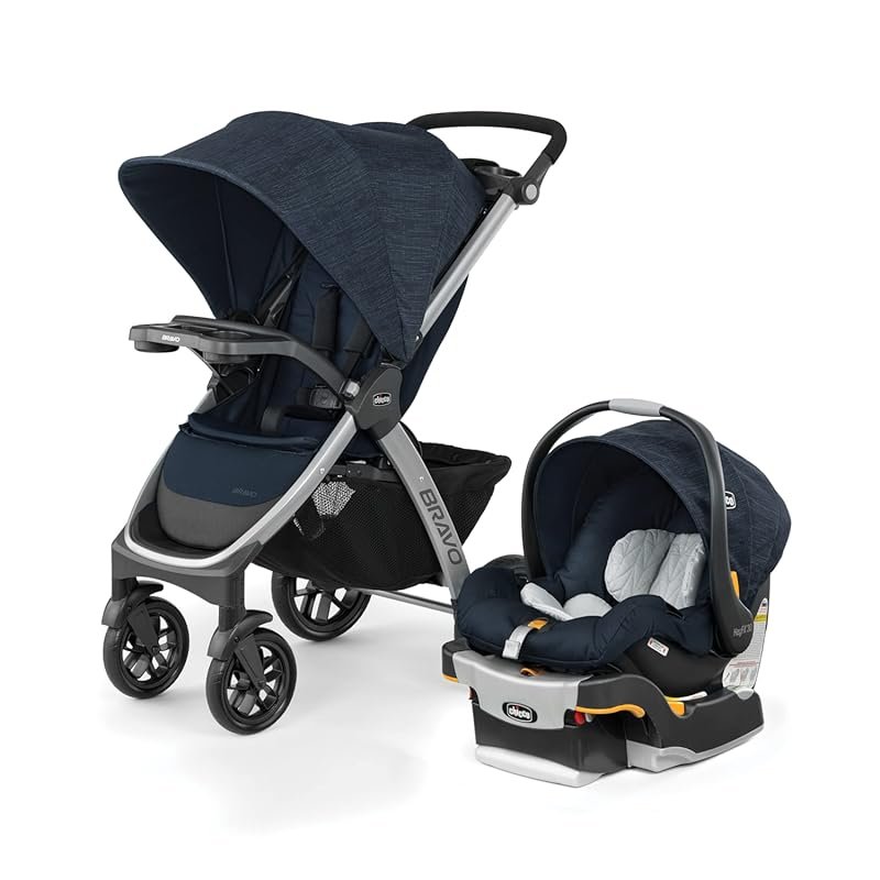Chicco Bravo 3-in-1 Trio Travel System with Quick-Fold Stroller and Ke
