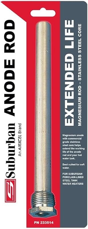 Suburban Magnesium Anode Rod for Water Heaters with Easy Installation 