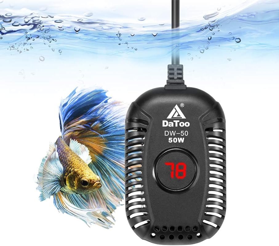 Small 50W Submersible Aquarium Heater with LED Temperature Display for