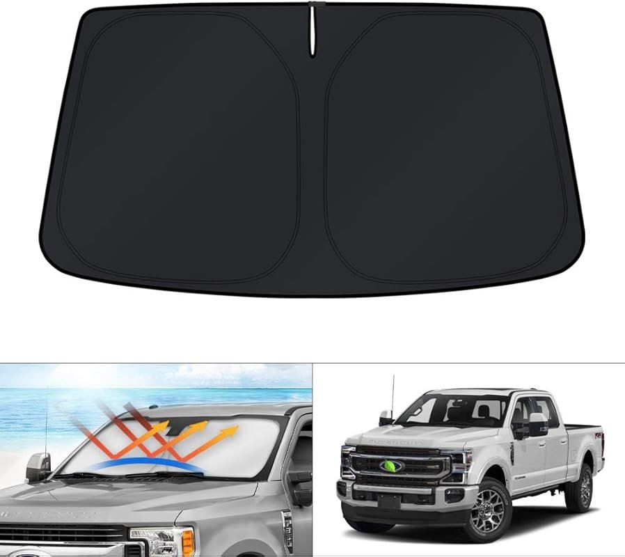 KUST Custom Fit Foldable Windshield Sun Shade for 2017-2026 Ford Super