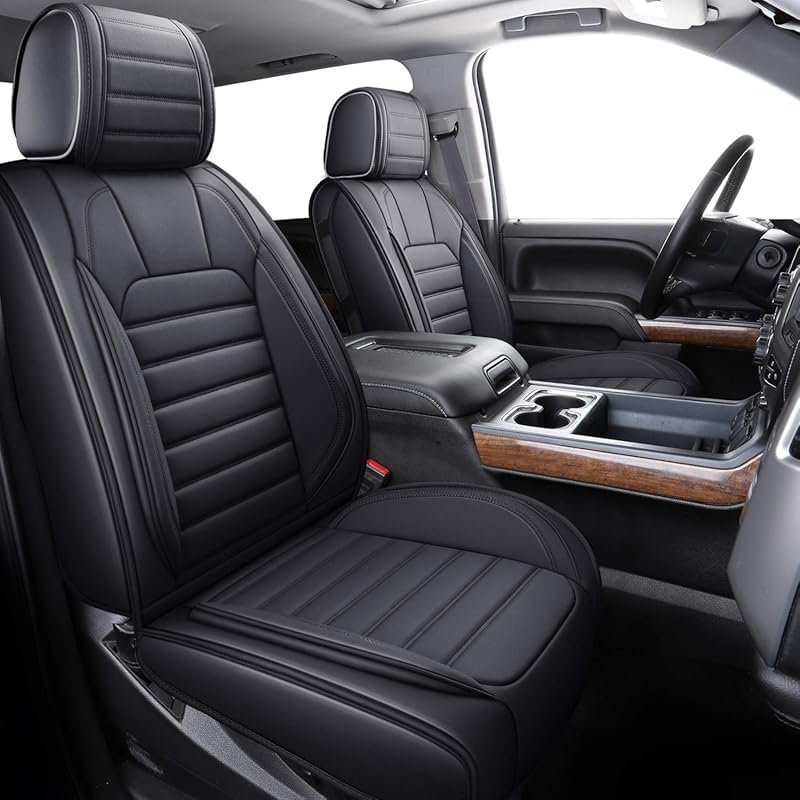 YIERTAI Waterproof Leather Seat Covers for Chevy Silverado & GMC Sierr