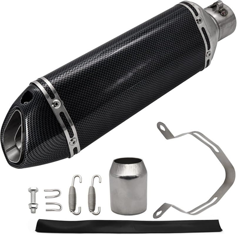 Carbon Fiber Slip On Muffler for Dirt Bike, Street Bike, Scooter, and
