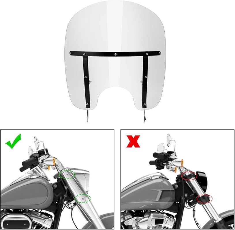 TCMT Windscreen Windshield Fit For Harley Softail Slim Deluxe Fat Boy He