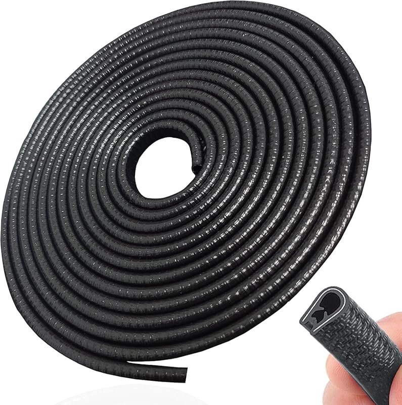Black U-Shaped Car Door Edge Guard with Built-in Metal, No Glue, Easy 