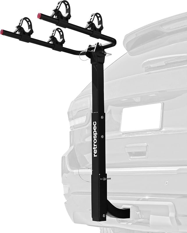 Retrospec Lenox Bike Hitch Rack with Foldable Steel Frame, Anti-Rattle