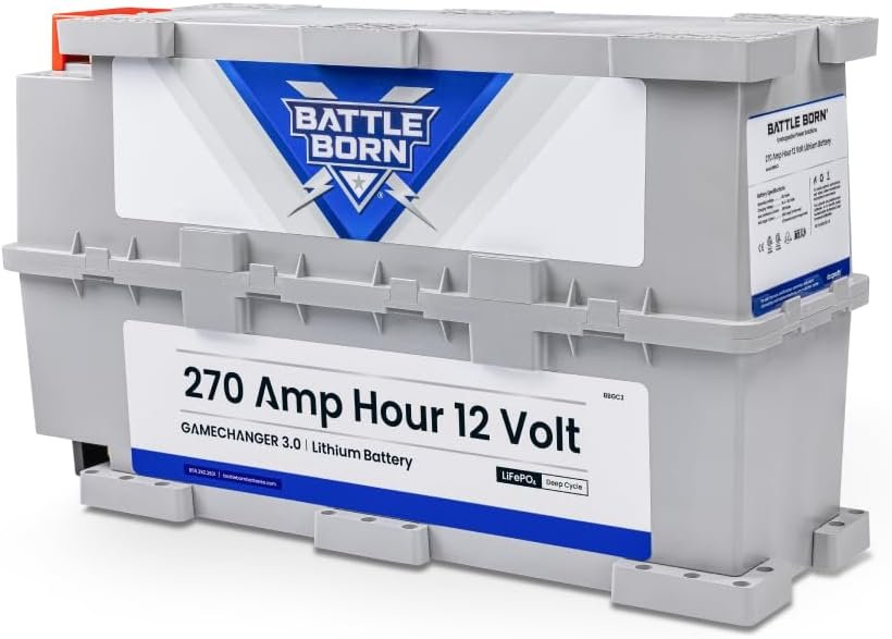 Battle Born 12V 270Ah LiFePO4 RV, Van, and Solar Battery with BMS Prot