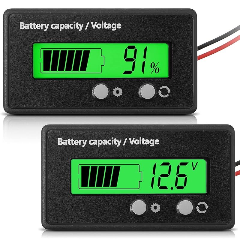 DC 12V 24V 36V 48V 60V 72V 84V Golf Cart Battery Meter with Alarm, Fro