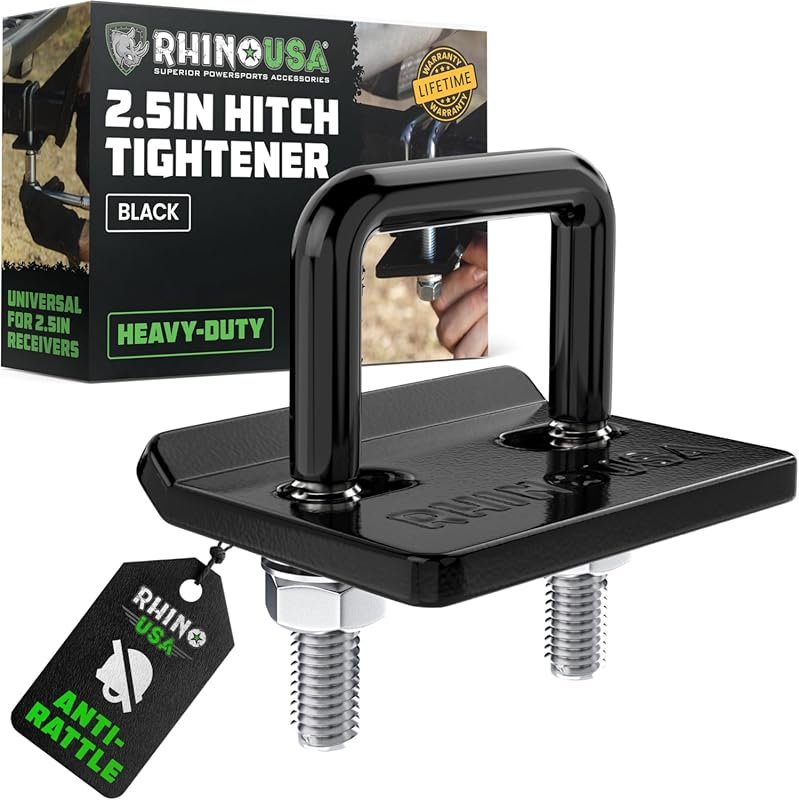Rhino USA Heavy Duty Hitch Tightener and Anti-Rattle Clamp for 2.5 Inch Hitch Receivers