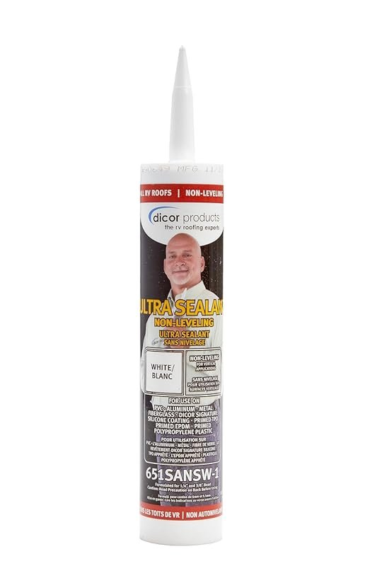 The Dicor 651SANSW-1 is a non-leveling sealant system that is white, f