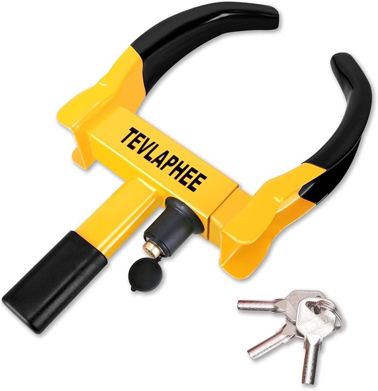 Tevlaphee Universal Heavy-Duty Wheel Boot Lock for Cars, SUVs, and Tra